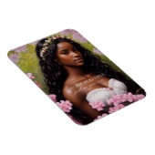 Je bent een mooie zwarte vrouw roze bloemen magneet (Rechterzijde)