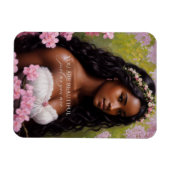 Je bent een mooie zwarte vrouw roze bloemen magneet (Horizontaal)