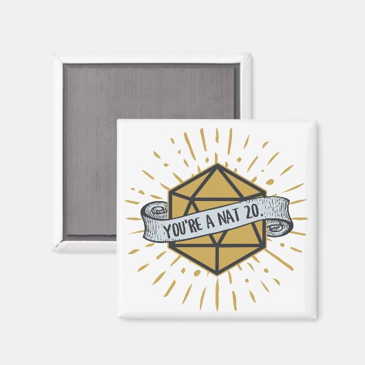Je bent een Nat 20 d20 Dungeons and Dragons Magneet (Voorkant / Achterkant)