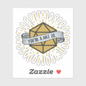 Je bent een Nat 20 d20 Dungeons and Dragons Sticker (Vel)