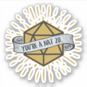 Je bent een Nat 20 d20 Dungeons and Dragons Sticker (Voorkant)