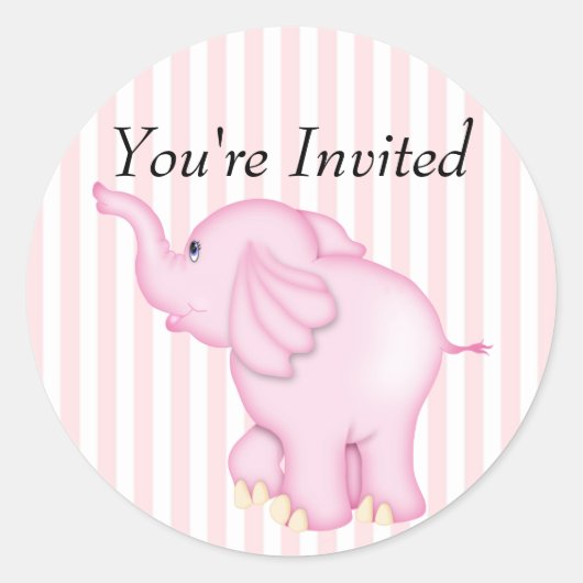 Je bent een Olifant Roze Baby shower Ronde Sticker (Voorkant)