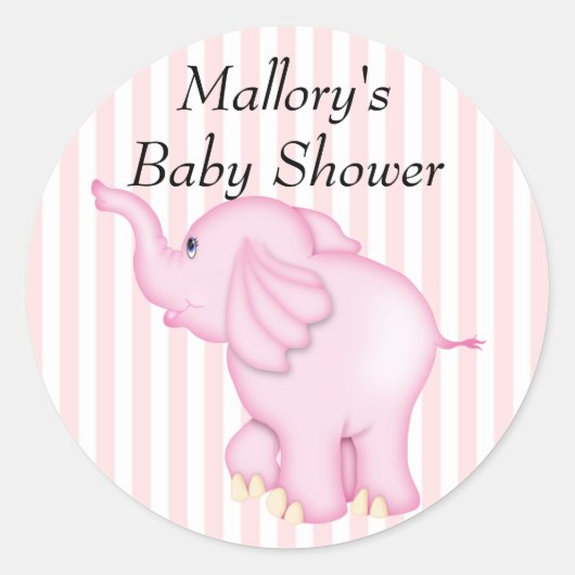Je bent een Olifant Roze Baby shower Ronde Sticker (Voorkant)