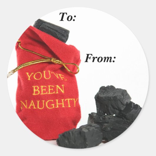 Je bent een ondeugende tas van Coal Gift Labels ge (Voorkant)