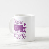 Je bent één op een miljoen koffiemok (Voorkant links)