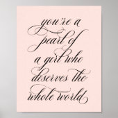 Je bent een parel van een meisje-Inspirerend-citaa Poster (Voorkant)