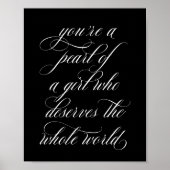 Je bent een parel van een meisje-Inspirerend-citaa Poster (Voorkant)