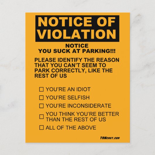 Je bent een parkeerbon waard flyer (Voorkant)