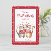 Je bent een Pawsitively Awesome Valentijnskaart vo Feestdagenkaart (Staand voorkant)