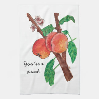 Je bent een Peach Kitchen Towel. Theedoek