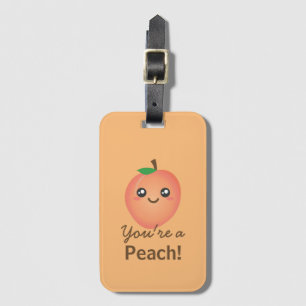 Je bent een Peach Sweet Kawaii Cute Funny Foodie Bagagelabel