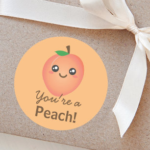 Je bent een Peach Sweet Kawaii Cute Funny Foodie Ronde Sticker