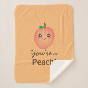 Je bent een Peach Sweet Kawaii Cute Funny Foodie Sherpa Deken