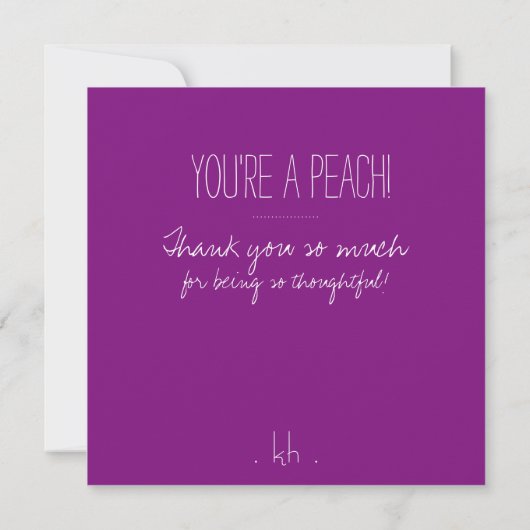 Je bent een Peach. Thank You kaart (Achterkant)