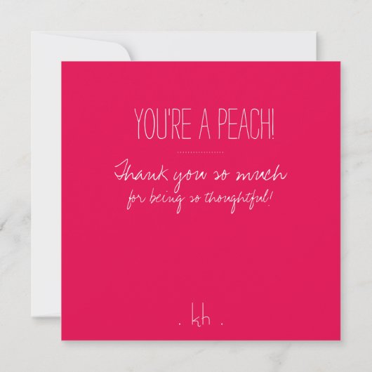 Je bent een Peach. Thank You kaart (Achterkant)