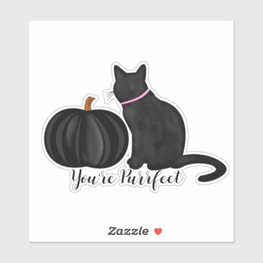Je bent een pekelzwart kat en een zwarte pompoen sticker (Vel)