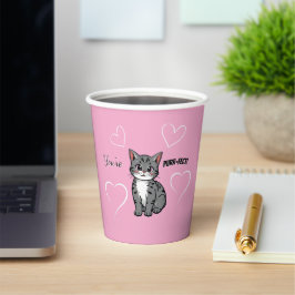 Je bent een perfecte geanimeerde kat en harten roz papieren bekers