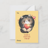 Je Bent Een Perfecte Vriend Kat Thema Valentijn Notitiekaartje (Voorkant)