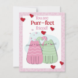 Je Bent Een Perfecte Vriend Roze Katten Valentijnk Feestdagenkaart