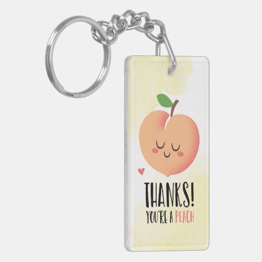 Je bent een perzik bedankt schattig dank je Sleute Sleutelhanger (Voorkant Links)