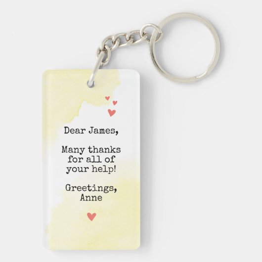 Je bent een perzik bedankt schattig dank je Sleute Sleutelhanger (achterkant)