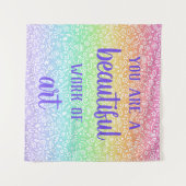 Je bent een prachtig werk van kunstregenboogtapijt wandkleed (Voorkant (horizontaal))