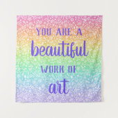 Je bent een prachtig werk van kunstregenboogtapijt wandkleed (Voorkant)