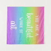 Je bent een prachtig werk van kunstregenboogtapijt wandkleed (Voorkant (horizontaal))