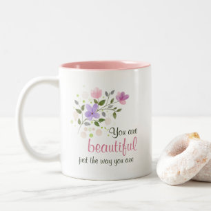 Je bent een prachtige Waterverf wilde bloemen Tweekleurige Koffiemok