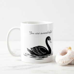 Je bent een prachtige zwarte zwaan Leuk goth gesch Koffiemok