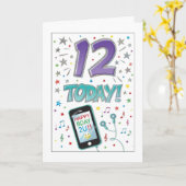 JE BENT EEN "PRE-TIENER" EN "12 JAAR OUD" KAART (Gele Bloem)