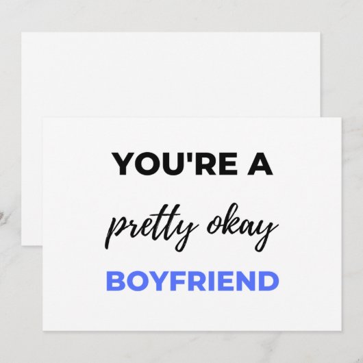 Je Bent Een Pretty Okay Vriend Zwarte Feestdagenkaart (Voorkant / Achterkant)