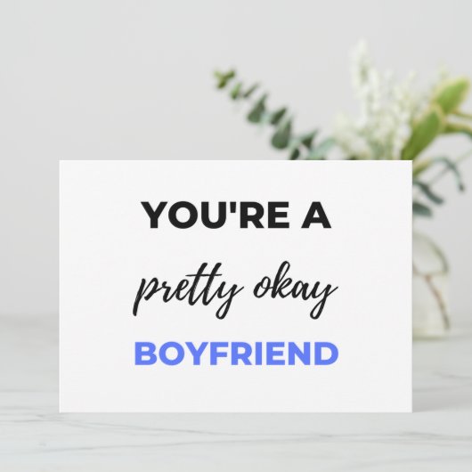 Je Bent Een Pretty Okay Vriend Zwarte Feestdagenkaart (Staand voorkant)