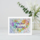 Je bent een Rainbow Hearts Art Briefkaart (Staand voorkant)