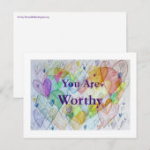 Je bent een Rainbow Hearts Art Briefkaart (Voorkant / Achterkant)