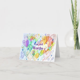 Je bent een Rainbow Hearts Art Wenskaart Bedankkaart