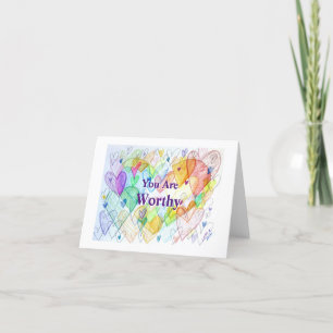 Je bent een Rainbow Hearts Art Wenskaart Bedankkaart