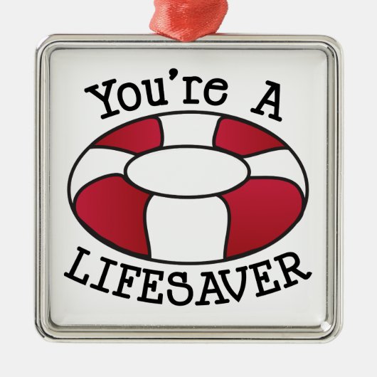 Je bent een redder metalen ornament (Voorkant)