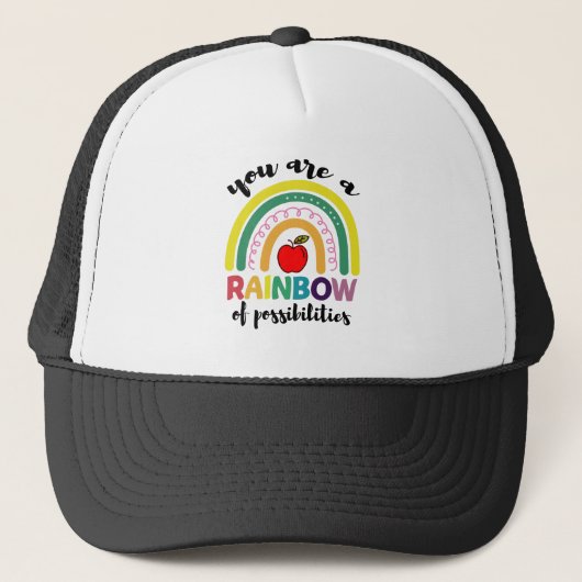 Je bent een regenboog van mogelijke leraar trucker pet (Voorkant)