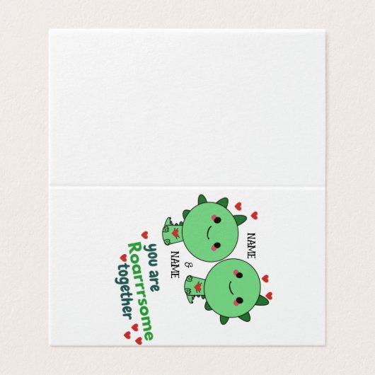 Je bent een roarrsome samen Funny Dinosaur Couple Kaart (Buitenkant ongevouwen)