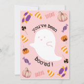 Je bent een roze halloween kaart van Boo. (Voorkant)