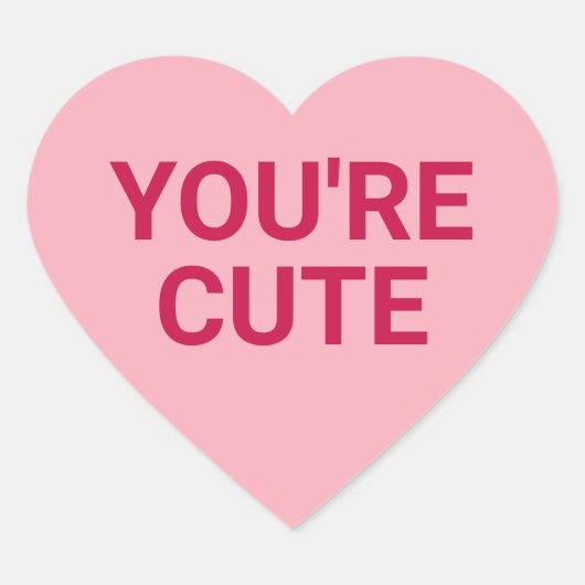 Je bent een schattig Valentijnsdag gesprek Hart Sticker (Voorkant)