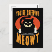 Je bent een sluipende Meowt. | Halloween Black Cat Briefkaart (Voorkant / Achterkant)