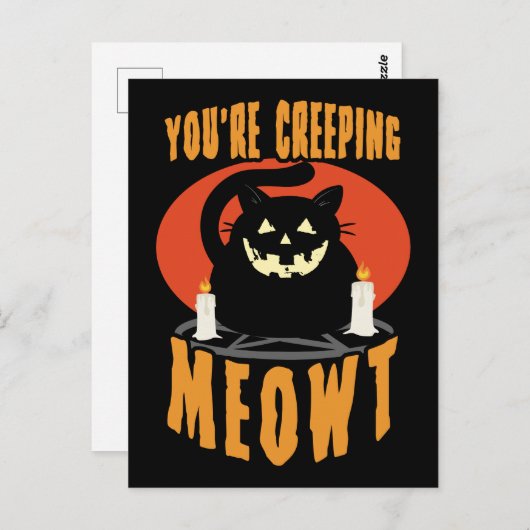 Je bent een sluipende Meowt. | Halloween Black Cat Briefkaart (Voorkant / Achterkant)