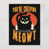 Je bent een sluipende Meowt. | Halloween Black Cat Briefkaart (Voorkant)