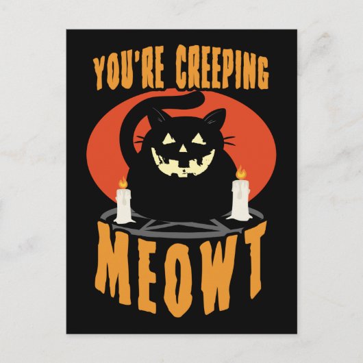 Je bent een sluipende Meowt. | Halloween Black Cat Briefkaart (Voorkant)