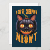 Je bent een sluipende Meowt. | Halloween Black Cat Kaart (Voorkant / Achterkant)