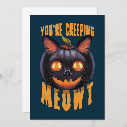 Je bent een sluipende Meowt. | Halloween Black Cat Kaart (Voorkant / Achterkant)