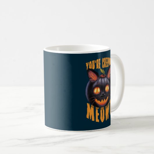 Je bent een sluipende Meowt. | Halloween Black Cat Koffiemok (Voorkant rechts)