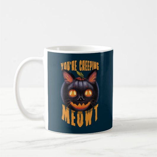 Je bent een sluipende Meowt. | Halloween Black Cat Koffiemok (Links)